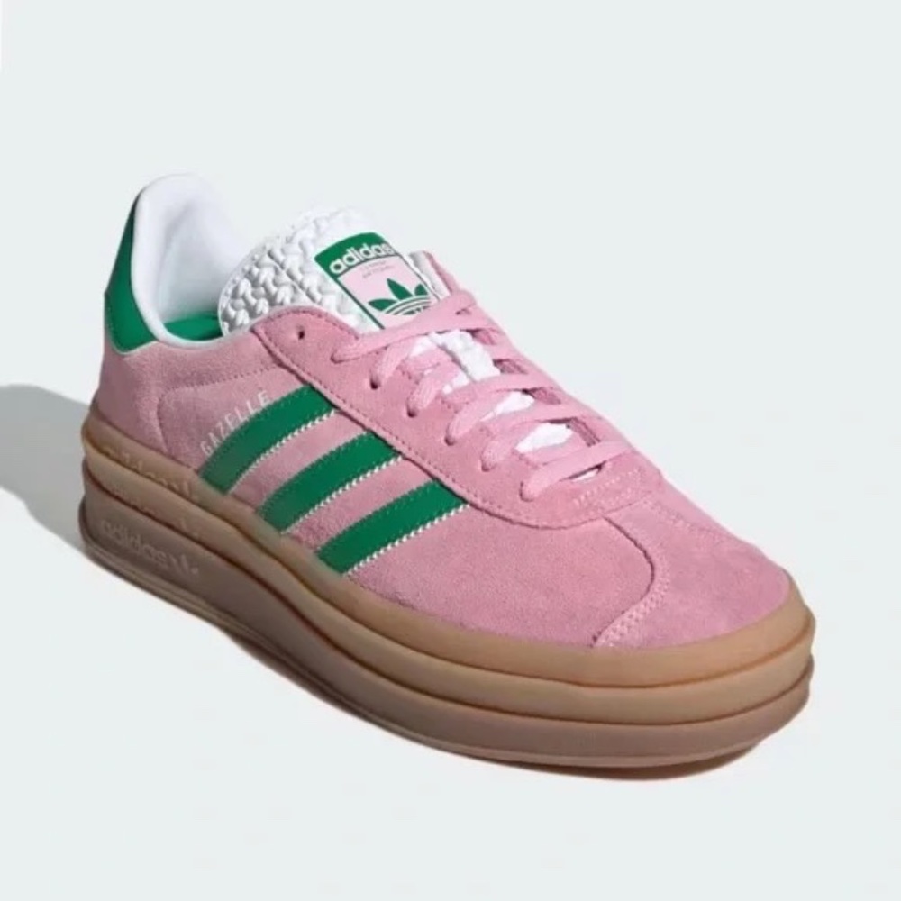 BRAND NEW Adidas Gazelle Bold Platform Sneakers True Pink Green Women Size 8